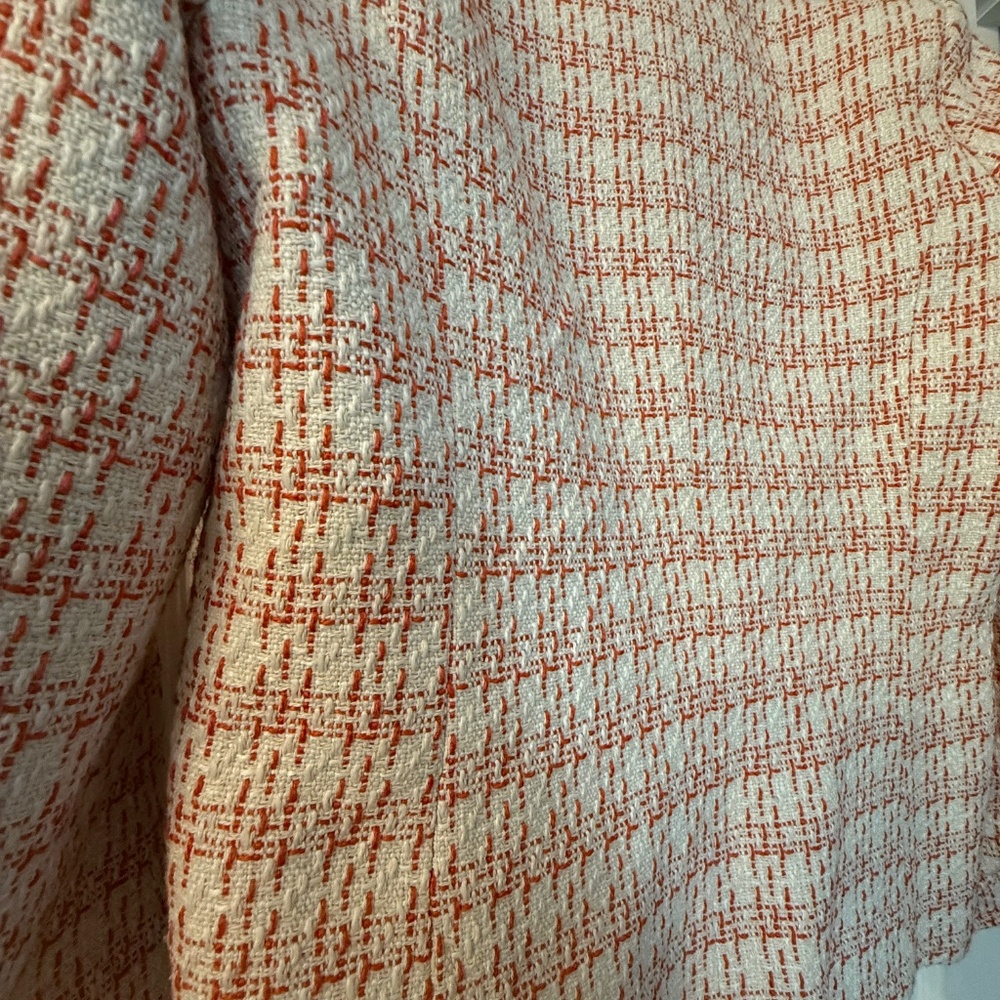 Rachel Zoe Orange & White Tweed Blazer - Picture 9 of 9